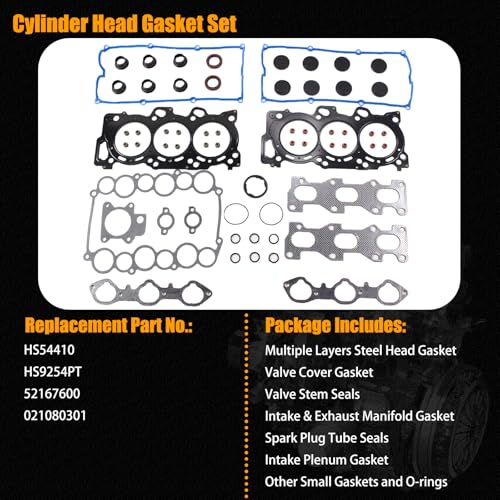 Image of Auceramic Engine Cylinder Head Gasket Set Fit for 1998-2004 Isuzu Rodeo Rodeo Sporta Axiom Trooper II Vehicross Migo Honda Passport Acura SLX 3.2L 3.5L 6VE1 6VD1