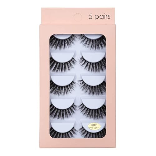 5ペア3Dミンクまつげ 超濃密 舞台用 化粧 ナチュラル つけまつげ ロング まつげ の エクステンションフェイクまつげ 手作り (G806-box)