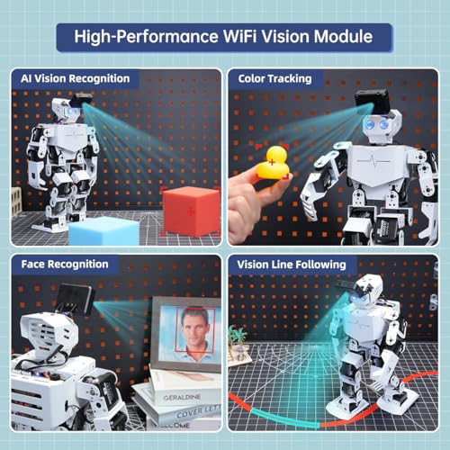 AI Vision & Voice Interaction Robot for Arduino Scratch Python Programming 17DOF Humanoid Robot Large AI Model STEM Project Education Voice Command Walking Dancing Self-Stand Up, Tonybot Standard kit - Image 4
