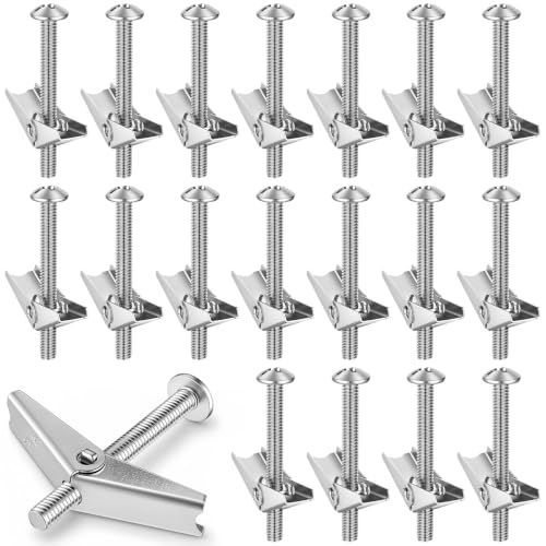 Yaocom 50 Pcs 5/16" X 3" Toggle Bolts and Wing Nut Wall Anchor for Drywall