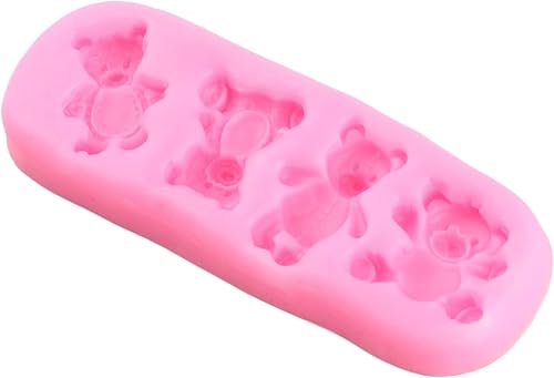 Miniatura 6 de Molde de silicona para fondant de oso 3D, molde de fondant de perlas de bola, semiesfera, chocolate, moldes de silicona para decoración de pasteles,