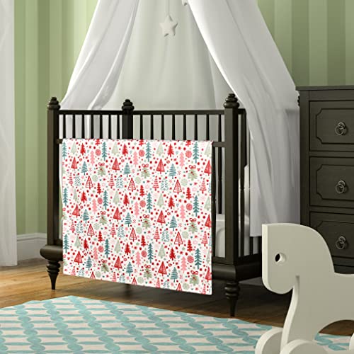 Image of Baby Mink Blanket Red Cartoon Christmas