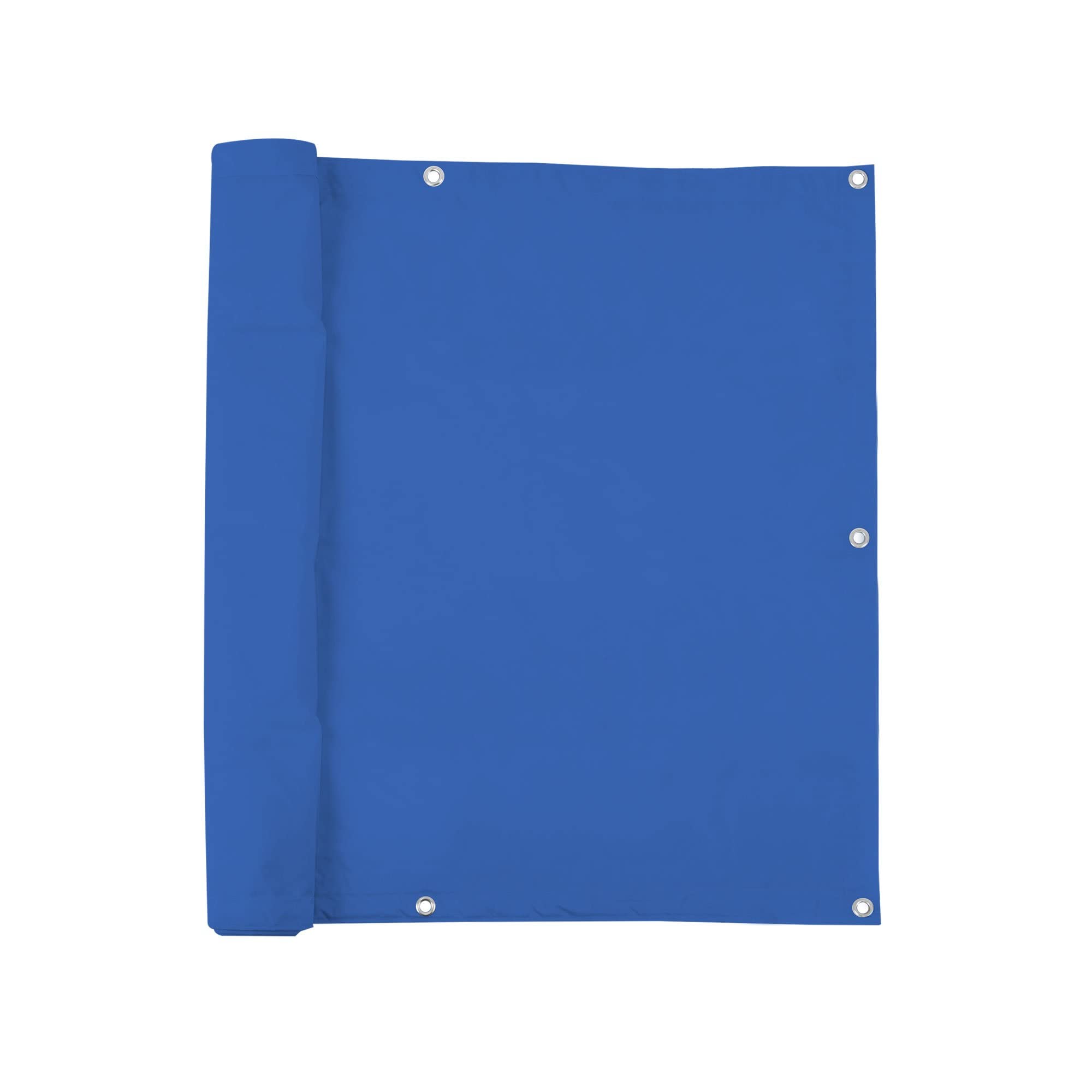 jarolift Brise Vue pour Balcon, Revêtement et Pare Vue de Balcon, Protection Contre Le Vent et Le Soleil, Étanche Á l'eau, 600 x 90 cm, (24 Oeillets) Bleu Azur