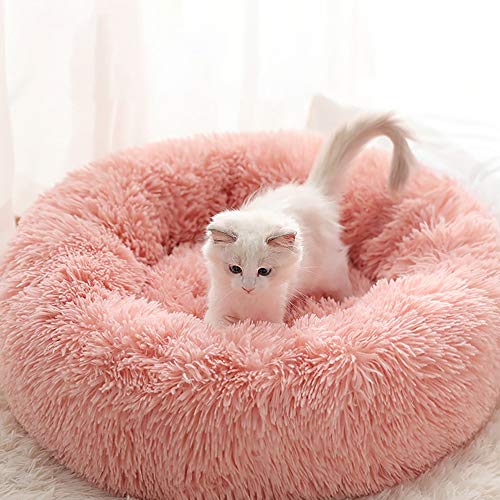 Cama de lã para cachorro,Cama Fofa de Lã para Cachorro Almofada Macia de Pelúcia Redonda para Ninho