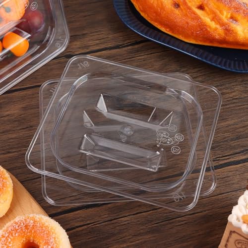 Droutti CW417 10 Pack 1/6 Size Clear Food Pan Lids Polycarbonate Universal Handled Food Pan Lid Plastic Pan Lid With Handle Restaurant Commercial Hotel Food Pan Cover 6.9 X 6.3 Inch thumb #6