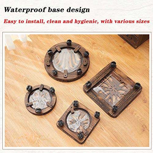 Support de plantes en bois mobile pour déplacer facilement les pots lourds - 5