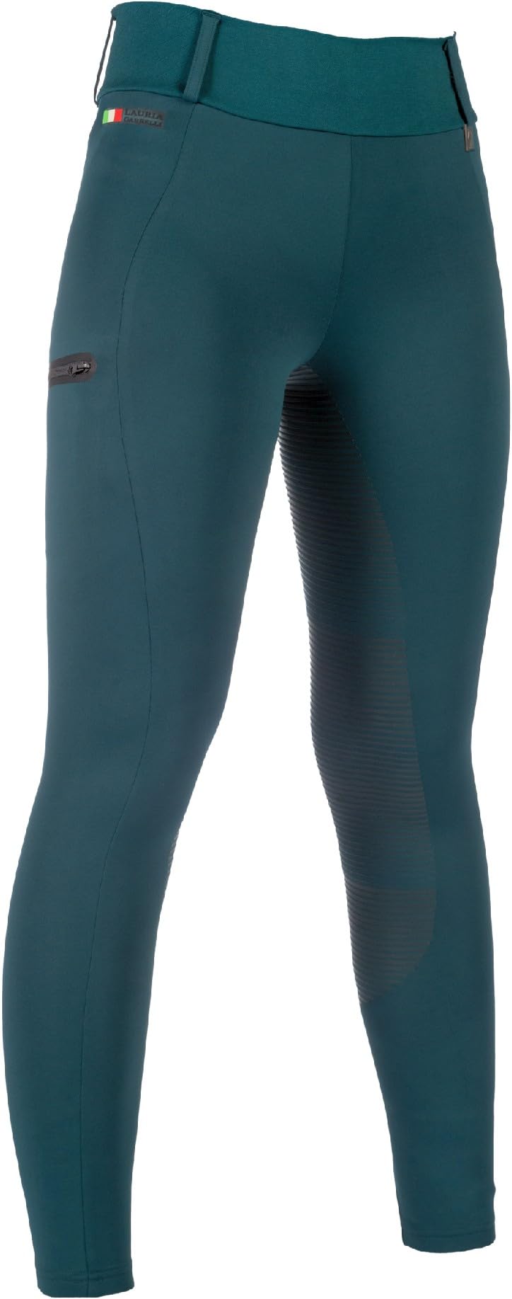 HKM Women's Livigno Silicone Full Seat Riding Leggings, Deep Green, 34