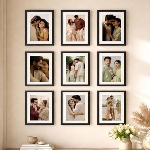 Image of Art Street Premium Photo Frame for living room, Classic Aesthetic Design Photo Frames for Photograph, Art Work, Kids Room Set of 9 (8x10 Inch, Black)