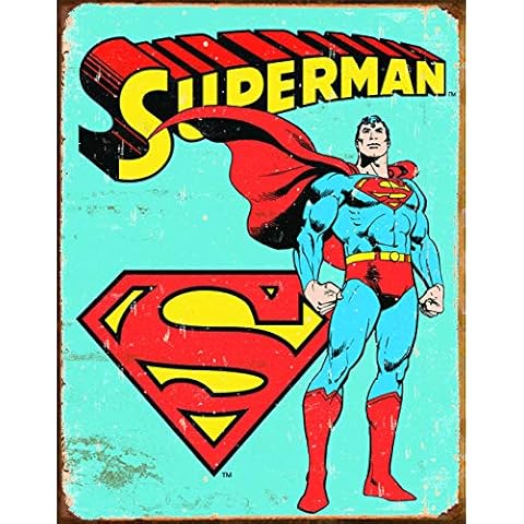 Desperate Enterprises MS1335 Superman Tin Sign 12 x 16in, Multi-Colored Cover