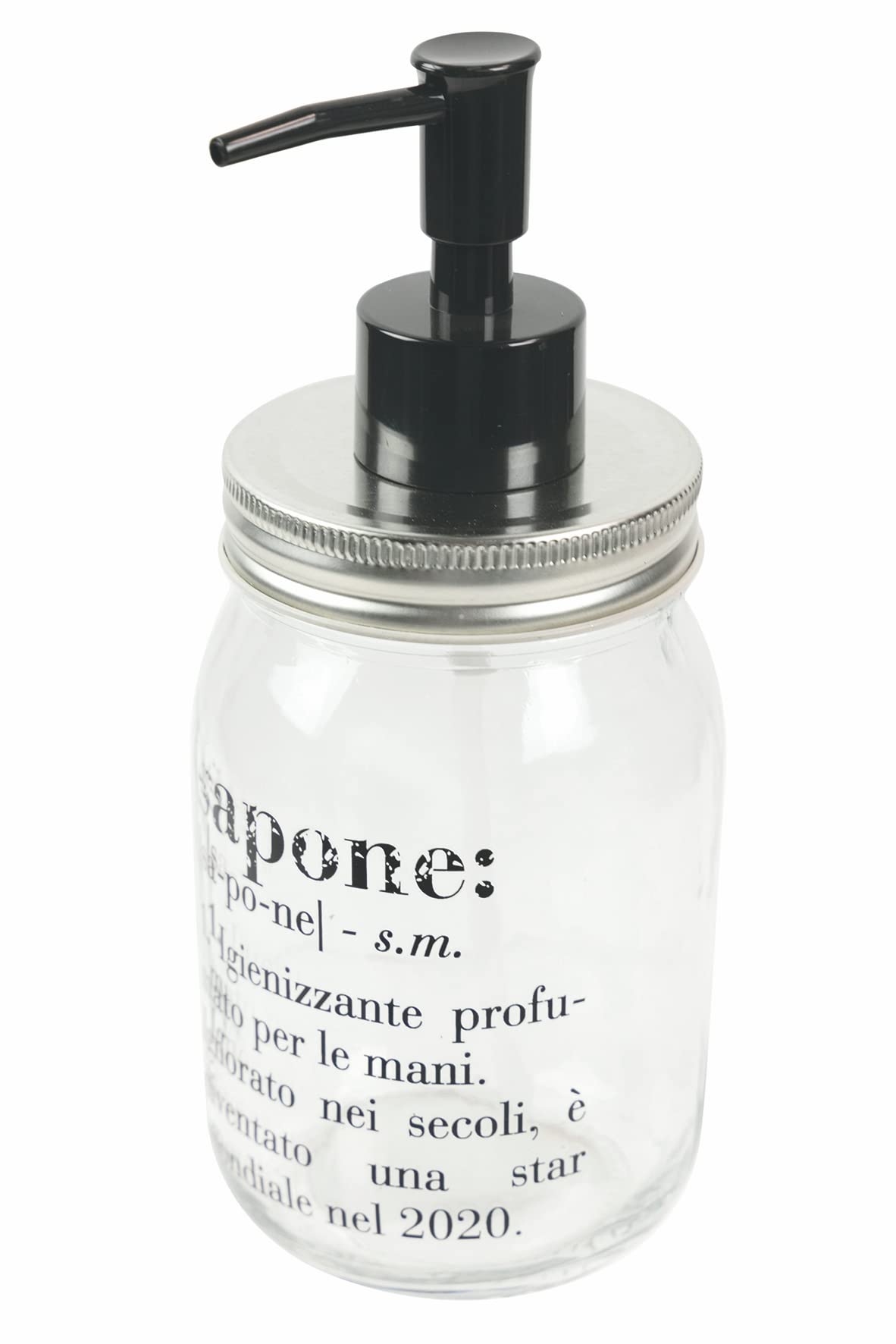 Villa d’Este Home Tivoli 380ml Clear Glass Liquid Soap Dispenser, Victionary, M