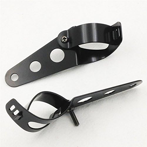 XKMT-Compatible with Dyna Fatboys Softails Sportsters Black Fork Tube Side-Mount Headlight Brackets [B00YWCDWMA]