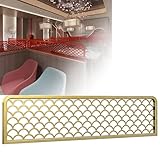 AVSMGP Tischaufsatz-Sichtschutzwand, Geschmiedetes Eisen, Hohl Niedrige Trennwand/Zaun Für Büro, Zuhause, Theke, Gemeinschaftsarbeitsplatz, Arbeitszimmer, Kratzfest, Hotelbar,Gold,140CM/55INCH