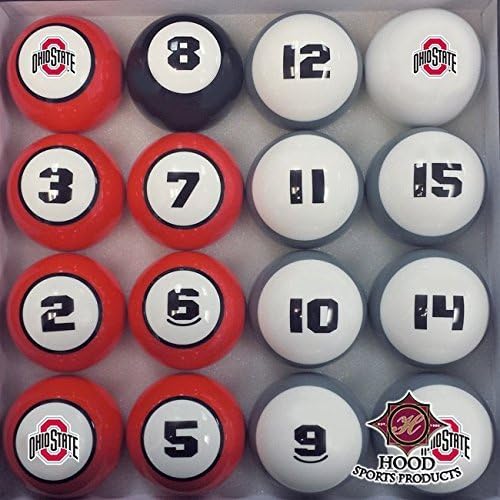 HOOD SPORTS PRODUCTS 11950-OSU OHIO STATE BILLIARD BALL SET