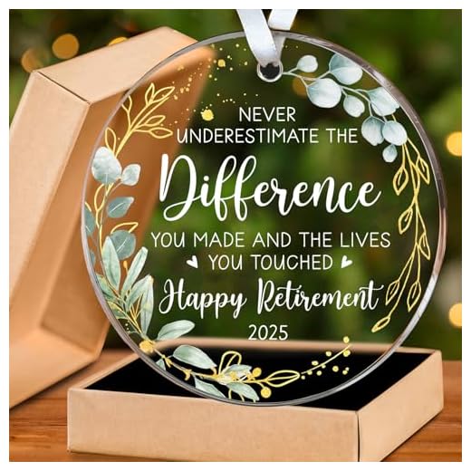 HEXMOZ Retirement Gifts - Retirement Gifts for Women, Men 2025 - Retired Ornament 2025 - Retired Gift for Coworker, Boss, Employee, Teacher, Nurse, Woman, Man - Acrylic Christmas Ornament Keepsake