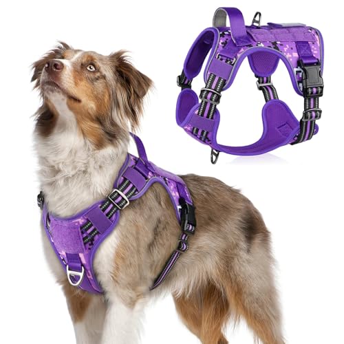 rabbitgoo Tactical Dog Harness Purple Camo