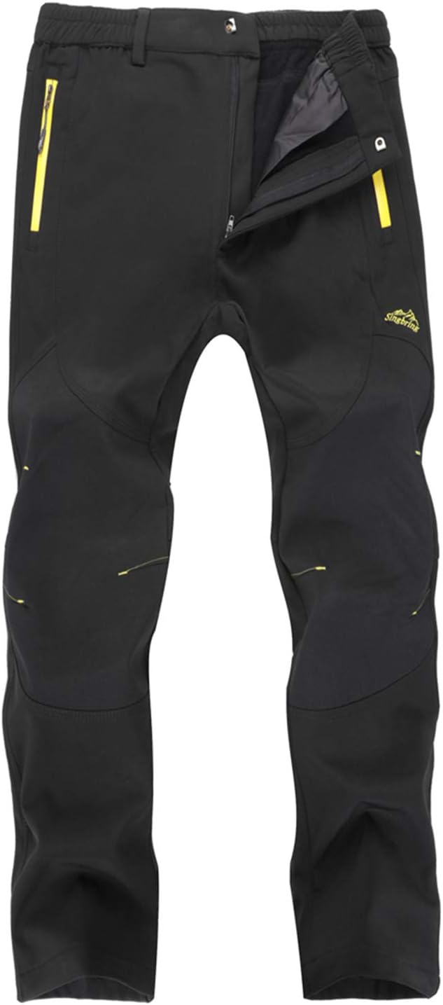 Singbring Women's Outdoor Fleece Waterproof Ski Snow Hiking Pants W33-W35 X-Large Black(01F/L31/XL)