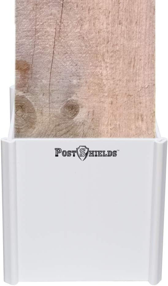 Post Shields Post Protector 4x4 (3.5"x3.5") - 4" H – Protects Your Mailbox, Deck & Fence Posts from Damage by Lawn Maintenance Equipment – Fits Wood & Metal Posts – No Tools, Screws or Nails Needed