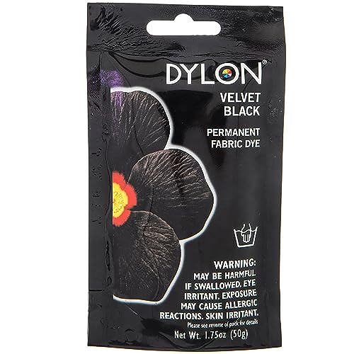 Dylon Pk Permanent Fabric Dye 1.75oz-Velvet Black, Multipack of 12, 12 Pack