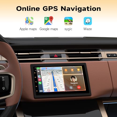Image of Haudio Wireless Double Din Car Stereo with Bluetooth, Wireless CarPlay and Android Auto, Backup Camera, GPS Navigation, Free APK Download and Deletion, FM, Voice Control, Mirror Link (9 inch-4G+64G)