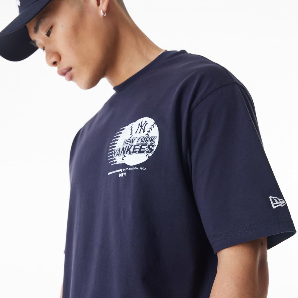 New Era Baseball Oversized T-Shirt New York Yankees Navy Whitete Camiseta Unisex Adulto