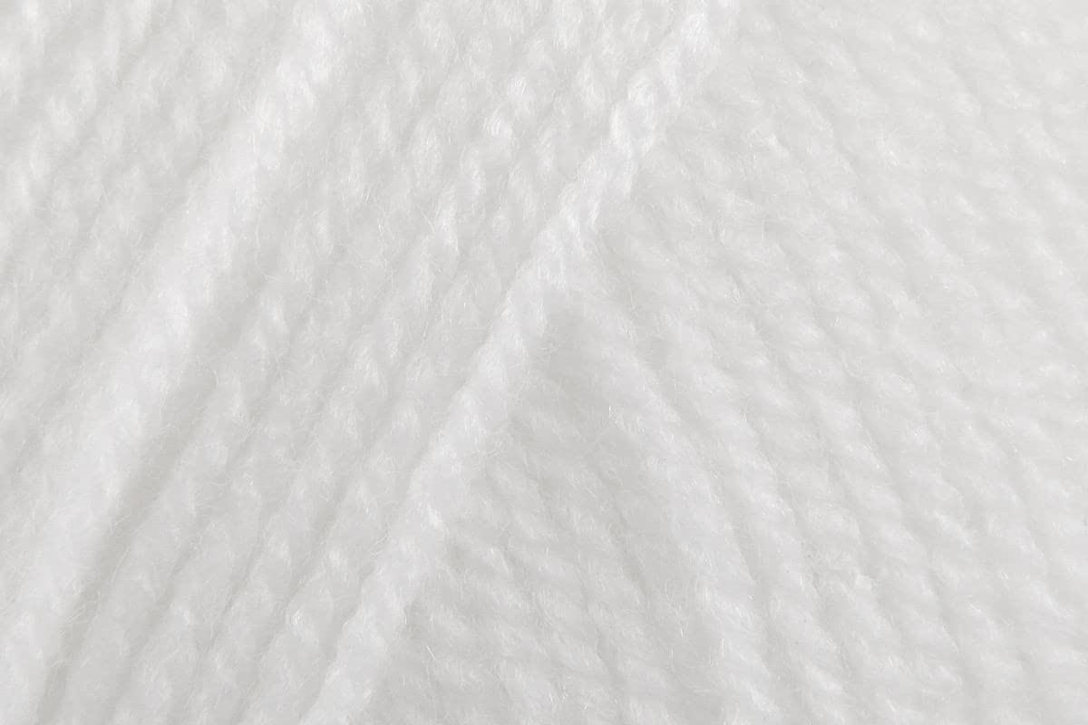 Sirdar Hayfield Bonus DK Crochet Yarn Bundle, 100% Acrylic Soft Double Knitting Wool for Cushions, Cardigans, Toys, Jumpers, Sweaters - 100g Balls - White (0961) - Pack of 10