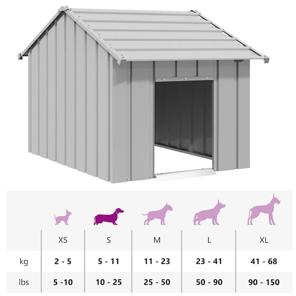 Brokky 4100916 Casetta per Cani con Tetto 83x130x85 cm Acciaio Zincato Recinto per Cani da Giardino,Gabbia per Conigli,Recinto per Animali Domestici,Gatti,Cuccioli,in Fili Metallici