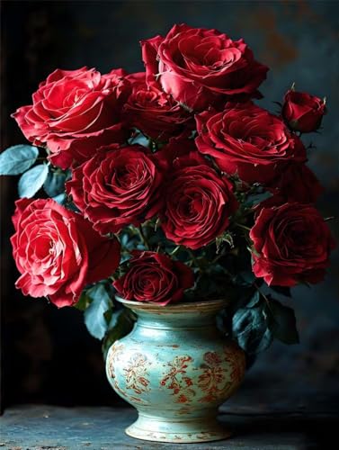 Peinture Diamant Adulte Roses 70x100cm Anti-Stress pour Éviter l'Ennui à la Maison