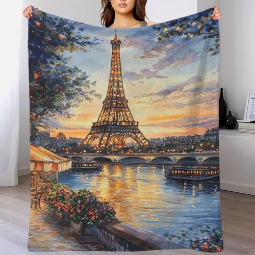 Couverture chaude Tour Eiffel jeté de lit moelleux qualité supérieure - 6