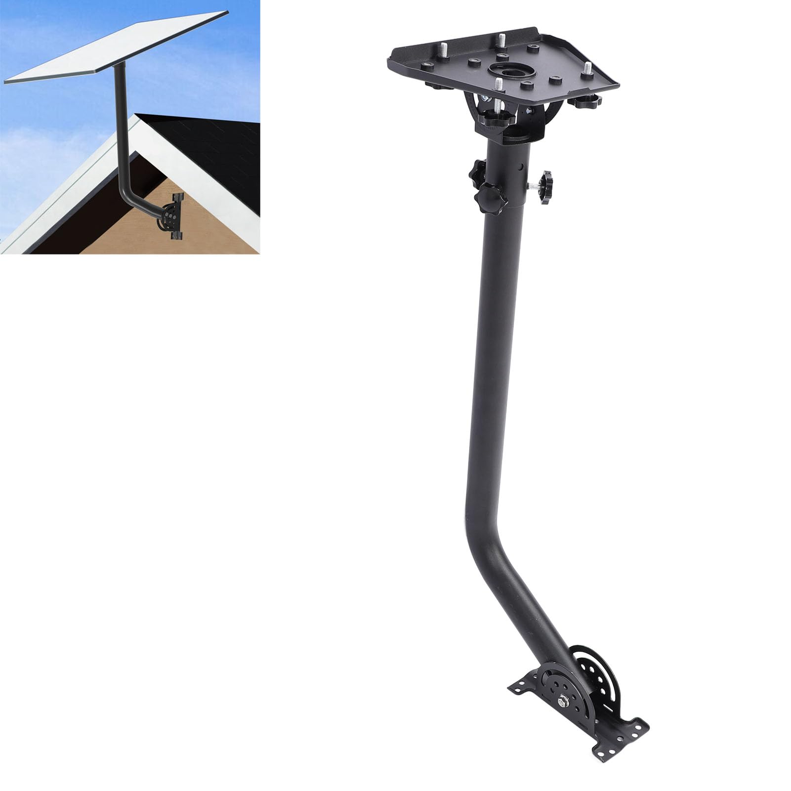 Aramox Poste Adaptador de Satélite de Montaje Ajustable para Dispositivos Gen3, Rotación de 360°, Estructura de Acero Estable, Recepción de Señal Mejorada con Revestimiento ABS, para Hogares,
