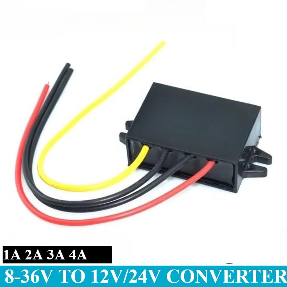8-36V 19V 30V to 12V 24V 1A 2A 3A 4A DC DC Boost Converter Stabilizer Step Down up Voltage Car Boat Power Supply Waterproof(8-36V to 12V 1A)