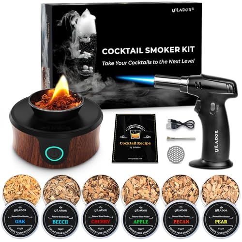 Mumsmile Electric Cocktail Smoker Kit With Torch, 6 Flavors Wood Chips, Premium Whiskey Smoker Infuser Kit For Old Fashioned Bourbon Drinks & Cocktail Lovers cover