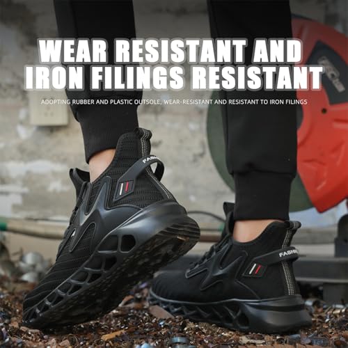 Steel Toe Work Boots for Men Slip-On Chelsea Boot, Men's Industrial & Construction Shoes, Lightweight, Comfortable, Non-Slip Safety Shoes3