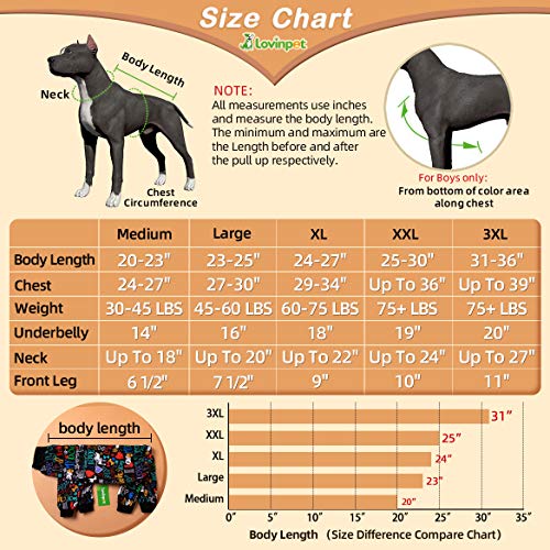 LovinPet Large Pajamas/Post Surgery Shirt/UV Protection/Love My Dog Words Black Prints/Post Surgery Shirt/UV Protection, Pet Anxiety Relief, Wound Care for Large Dog Onesies