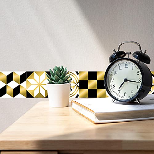 Vinilos Pared Cocina Oro Rosa Negro Vinilo Adhesivo Cenefas Adhesivas Baño Cocina Azulejos Decorativos Adhesivos Ba?o… - Imagen 3