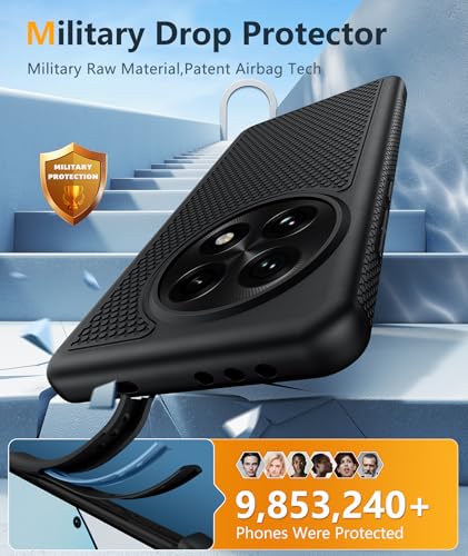 Image of FNTCASE for OnePlus 13 Case: 14FT Heavy Duty Military Grade Drop Protection for One Plus 13 Case, Non-Slip Anti-Fingerprint Shockproof Matte Soft TPU Phone Cover - Black