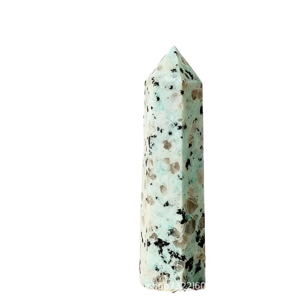 HUFFA Natural Crystal Mixed Single-Pointed Hexagonal Prism - Polished Raw Stone Column For Home Decor(Tianshanbluesingletip)