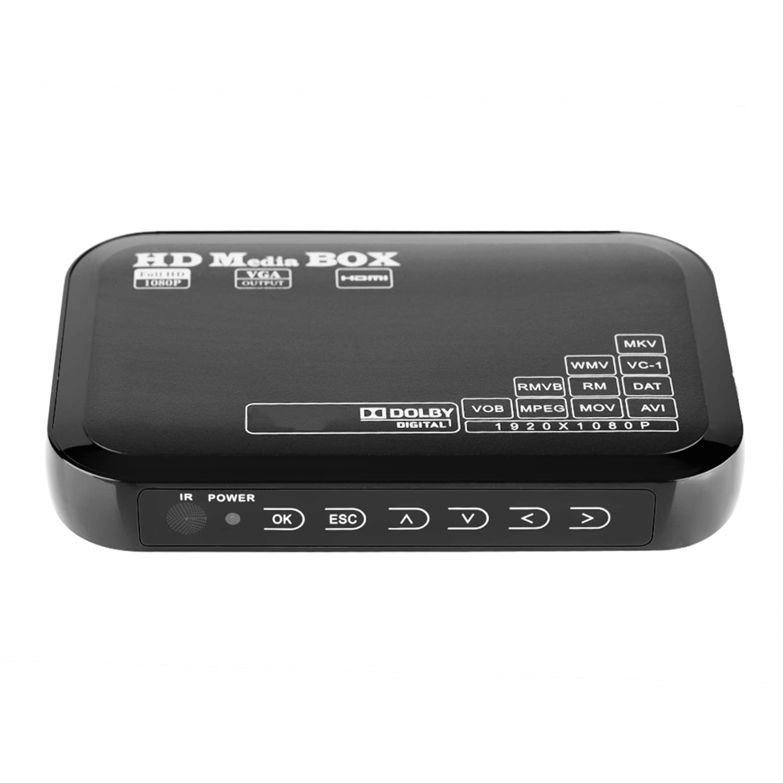 Boîtier Media Full HD 1080p Lecteur Multimédia Vidéo - Prise en charge USB, MP3, AVI, MKV, RMVB et autres formats - Alimentation 110-240V