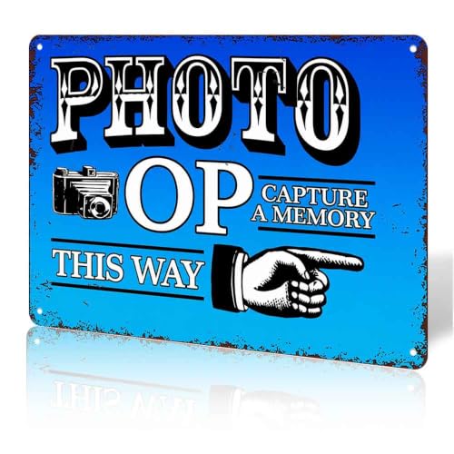 12X8in Aluminum Photo Op Directional Tin Sign