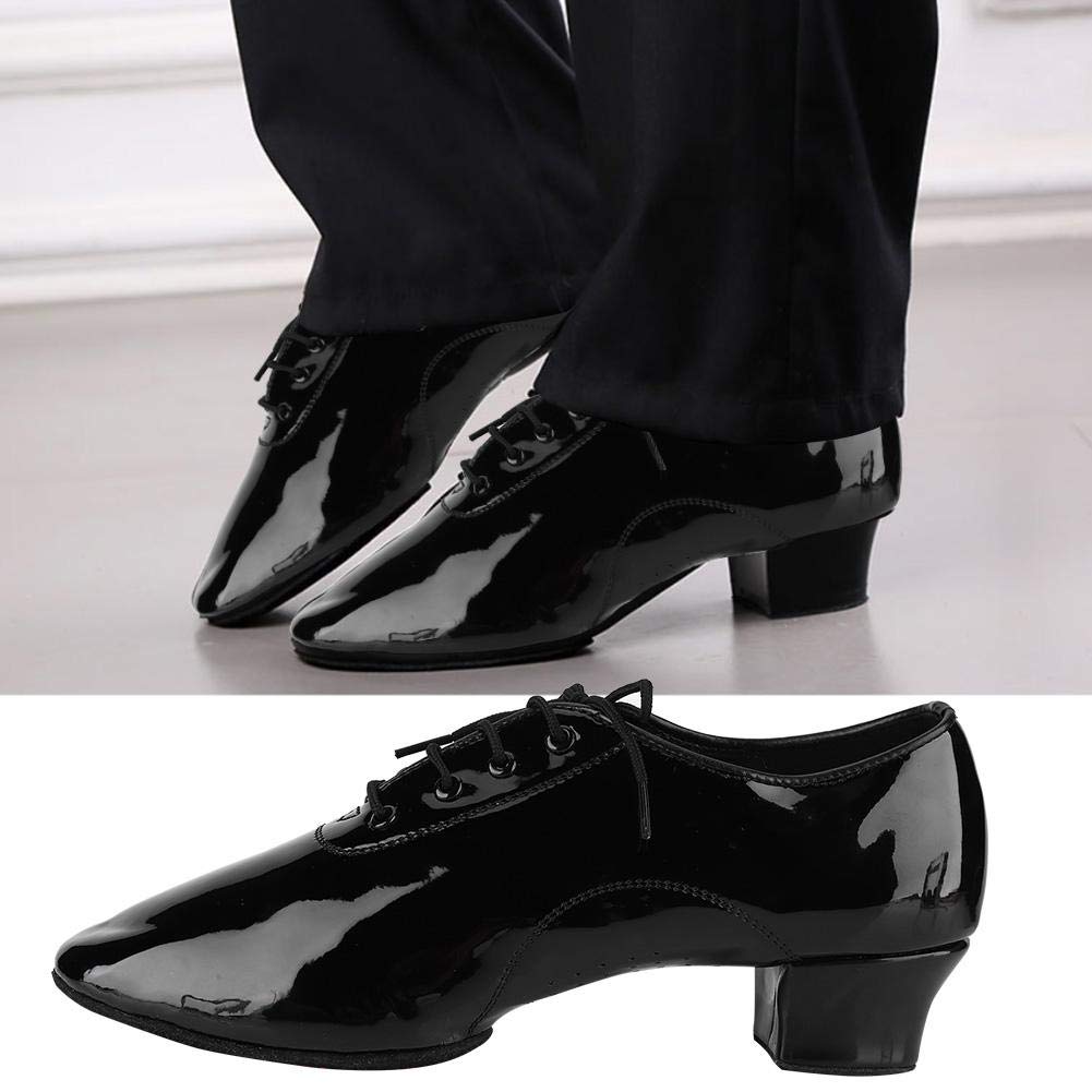 Alomejor Scarpe da Ballo Uomo Latino Cuoio Danza Classica Nero