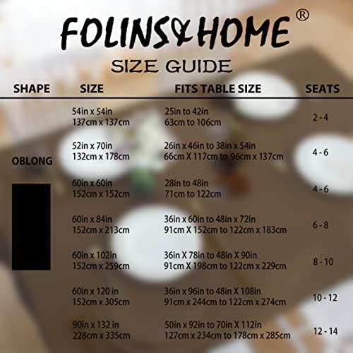 Image of FOLINS&HOME Brown Rectangle Tablecloth 60 x 120 Inch Waterproof Table Cloth