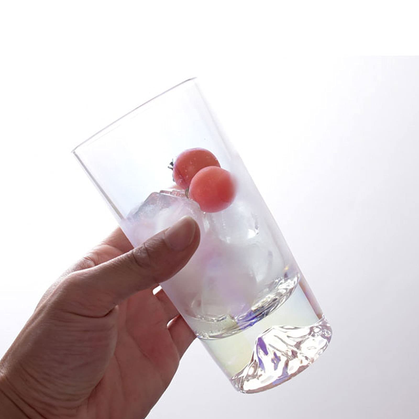 QINGGANGLING999 Wassergläser Schneeberg-Bunte Glasschale 4-teiliger Satz 9Oz und 10 Unzen optional. Saft-Milchkaffee-Glaswaren bleifreies klares Glaswaren-Set Trink-Gläser (Size : Small)