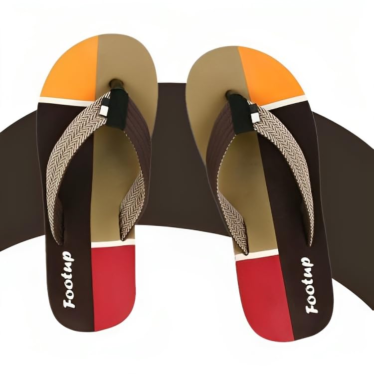 Image of Men's Orthopedic Comfort Flip Flops with Soft Fabric Straps | Cushioned Anti-Skid Footbed Slippers for Men | Lightweight Walking Flip Flops for Home, Outdoor, Indoor Use