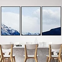 3 Piece Framed Canvas Wall Art Snow Mountain Canvas Prints Home Artwork Decoration for Living Room,Bedroom - 16