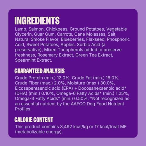 Wellness Soft Puppy Bites Dog Training Treats, Natural, Grain Free, Lamb and Salmon Recipe, 3 oz Bag - image 7