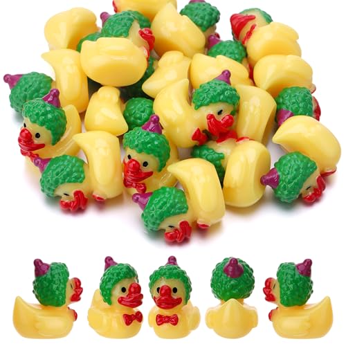 GGSTDDUP 50 Pcs Clown Duck Figurines Funny Circus Clown Figure Doll Duck Dress up Clown Statues for Holiday Ornaments Display Party Favors Table Desk Cake Toppers Decor