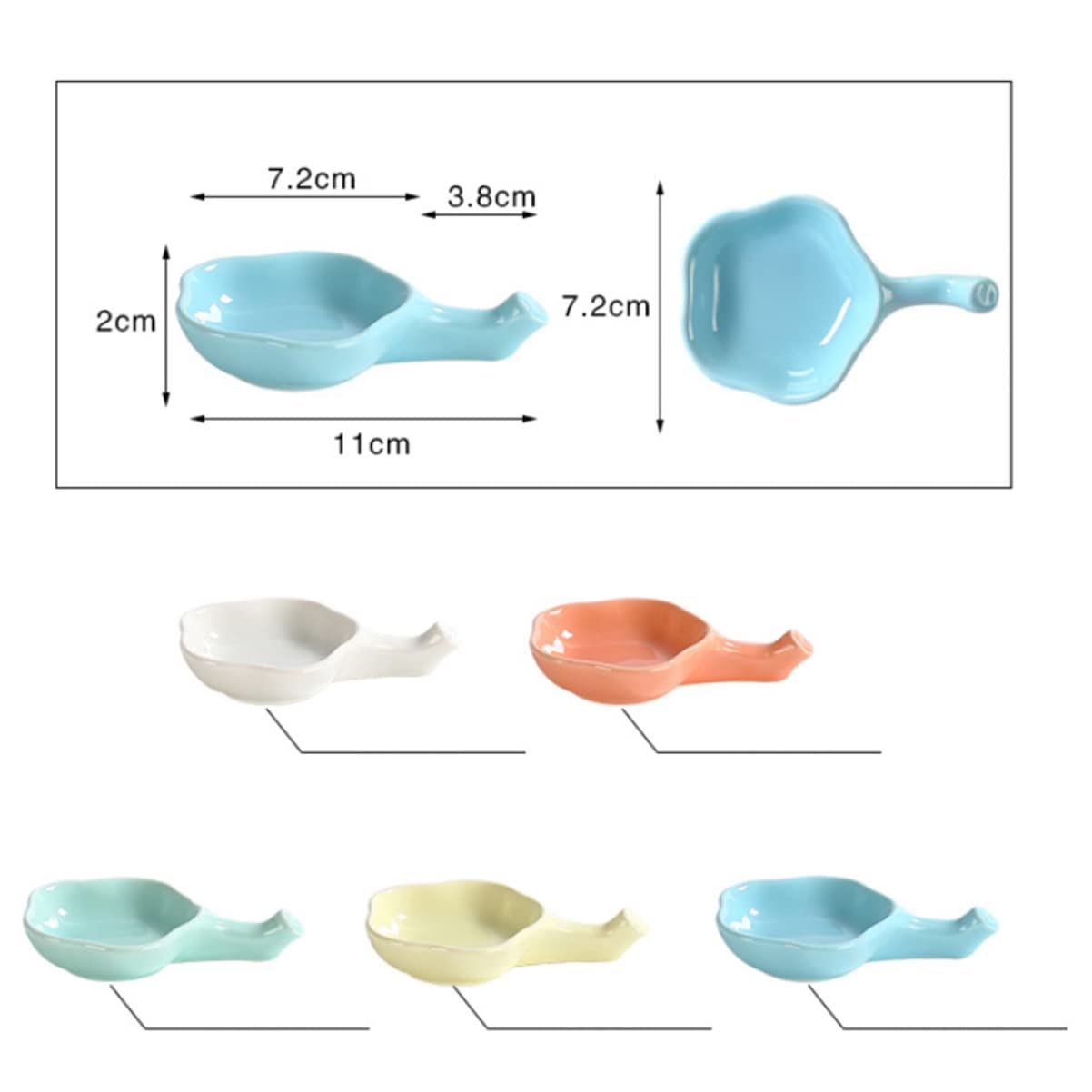 Support de repos pour baguettes 3 pièces Support de divertissement fin Cuillère ou plateaux à fruits Bols à barbecue, soucoupes Portion de baguettes Bol de repos Sky- Bleu ciel Petit avec tasses d'as