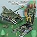 Youlechen 6-Piece Die-Cast Army Tank Set for Boys 3-6, with 8 Soldier Figures, Military Toys with Light & Sound, Launchable Missile Tanks