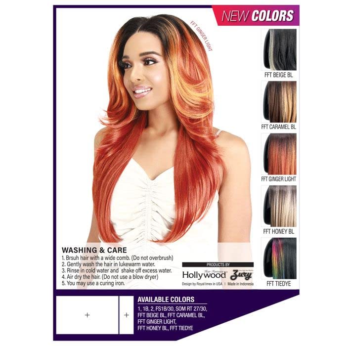 Zury Sis Human Hair Blend 13x4 HD Laced Front Wig - PM-FP LACE - SHANNY (Color:FFT HONEY BL)