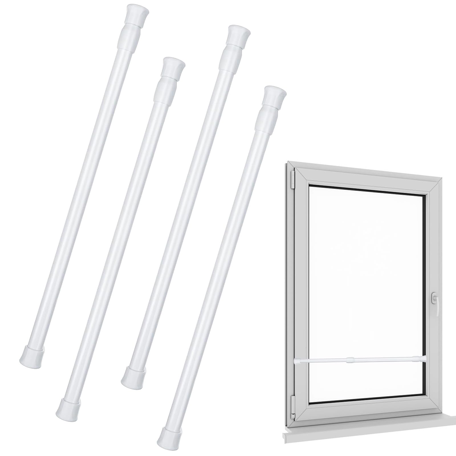 4 barras de seguridad para ventanas, 40 – 70 cm, ajustable, protección antirrobo, para ventanas y puertas