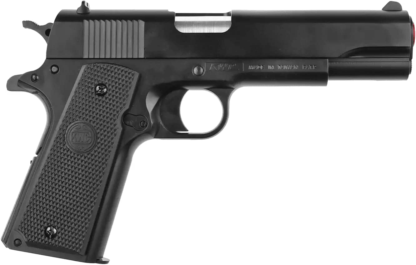 Pack Pistola de Airsoft Modelo KWC M1911 con Muelle/Material: Plástico de Alta Resistencia/Potencia 0.5 Joule/Entregado con Accesorios